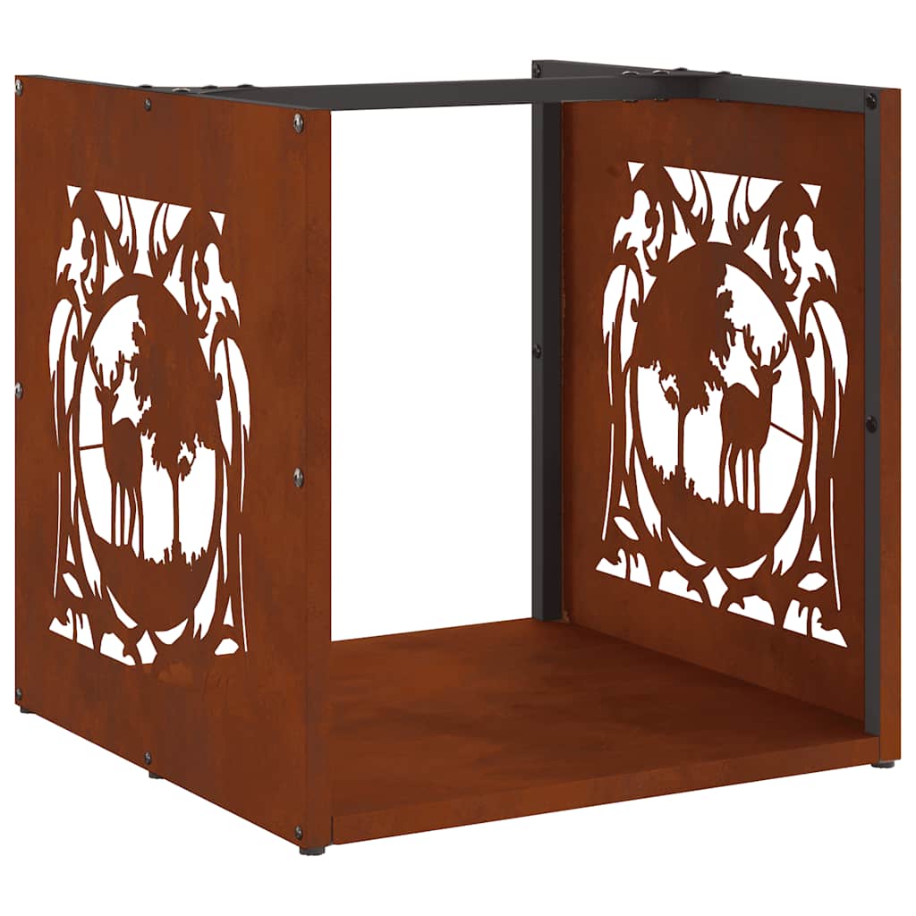 Vidaxx support à bois de chauffage 40x40x40 cm en acier résistant aux intempéries