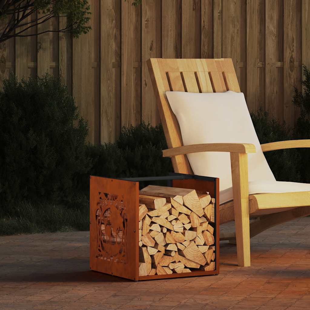 Vidaxx support à bois de chauffage 40x40x40 cm en acier résistant aux intempéries