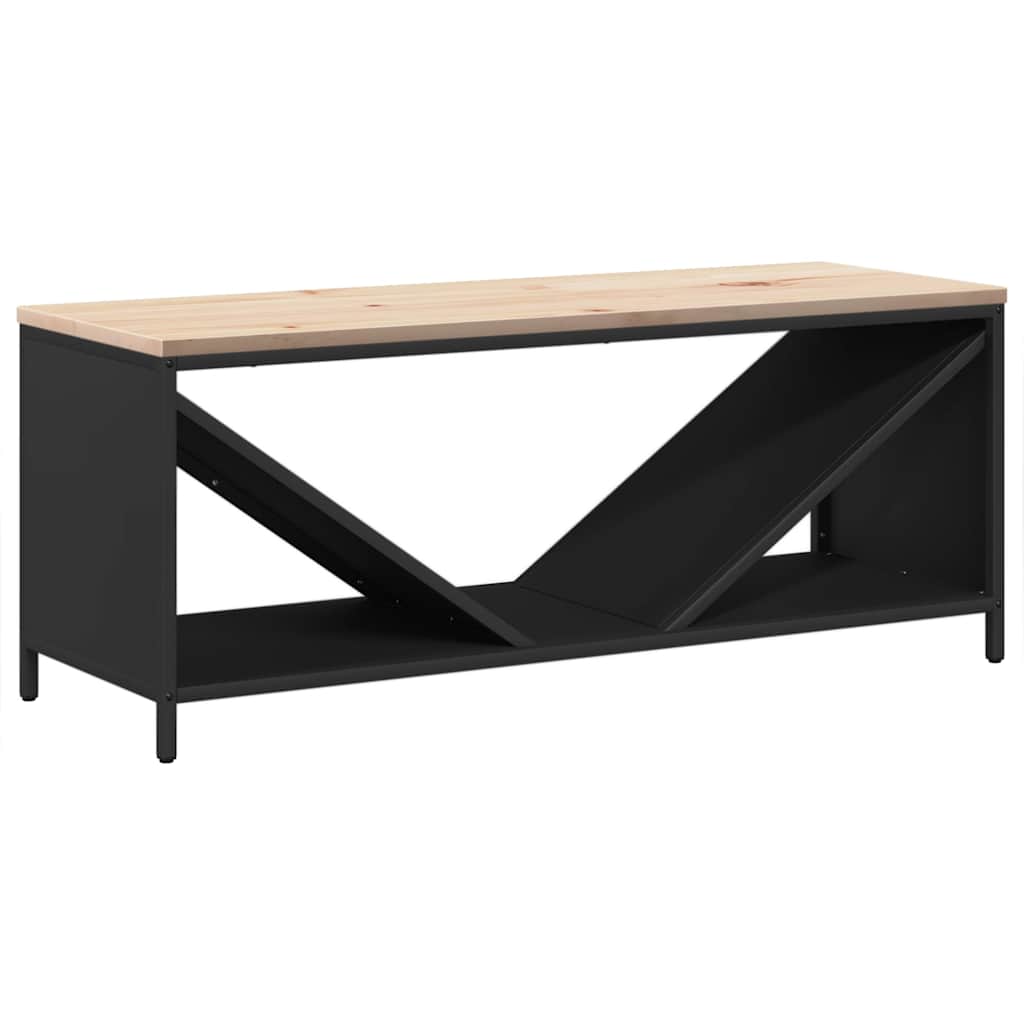 VidaXL support à bois de chauffage avec plateau en bois 100,5x35,5x40 cm noir