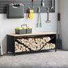 VidaXL support à bois de chauffage avec plateau en bois 100,5x35,5x40 cm noir
