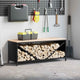 VidaXL support à bois de chauffage avec plateau en bois 100,5x35,5x40 cm noir