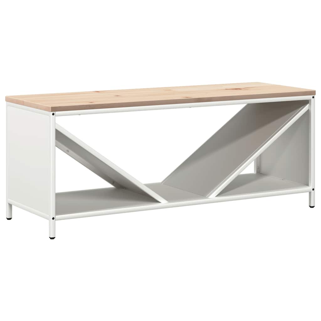 VidaXL support à bois de chauffage avec plateau en bois 100,5x35,5x40 cm blanc