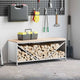 VidaXL support à bois de chauffage avec plateau en bois 100,5x35,5x40 cm blanc