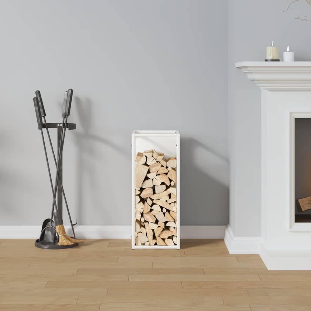 Vidaxx support à bois de chauffage 25x25x60 cm acier laminé à froid blanc