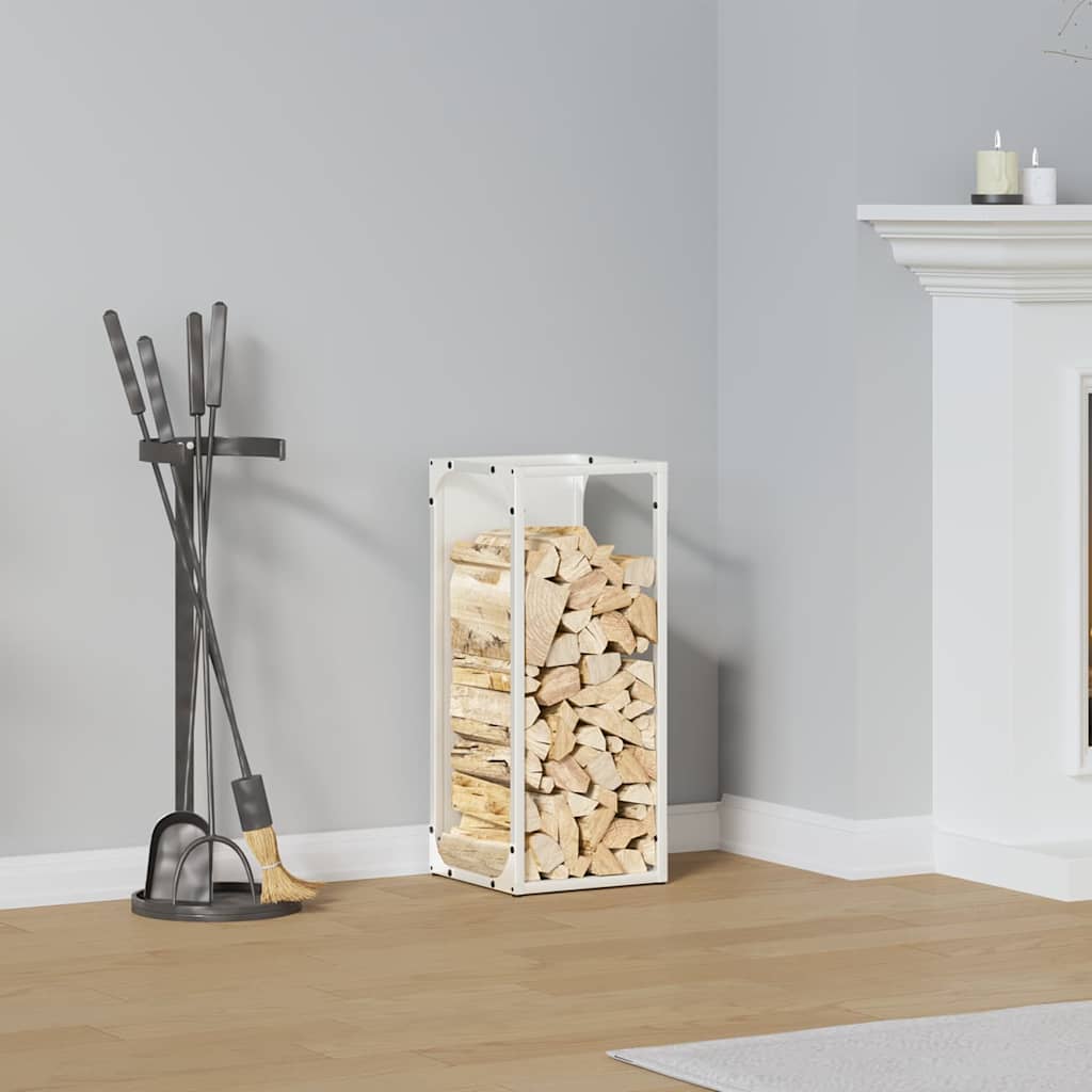 Vidaxx support à bois de chauffage 25x25x60 cm acier laminé à froid blanc