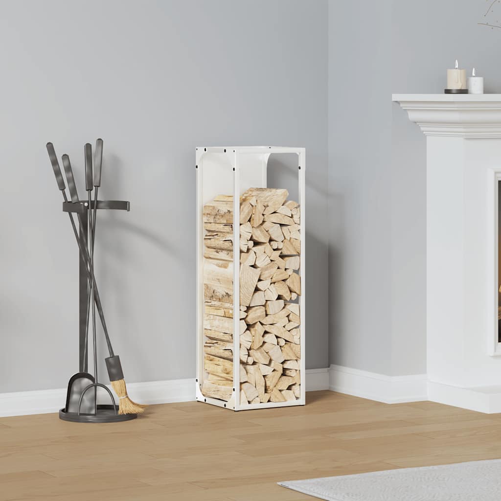 Vidaxx support à bois de chauffage 25x25x80 cm acier laminé à froid blanc