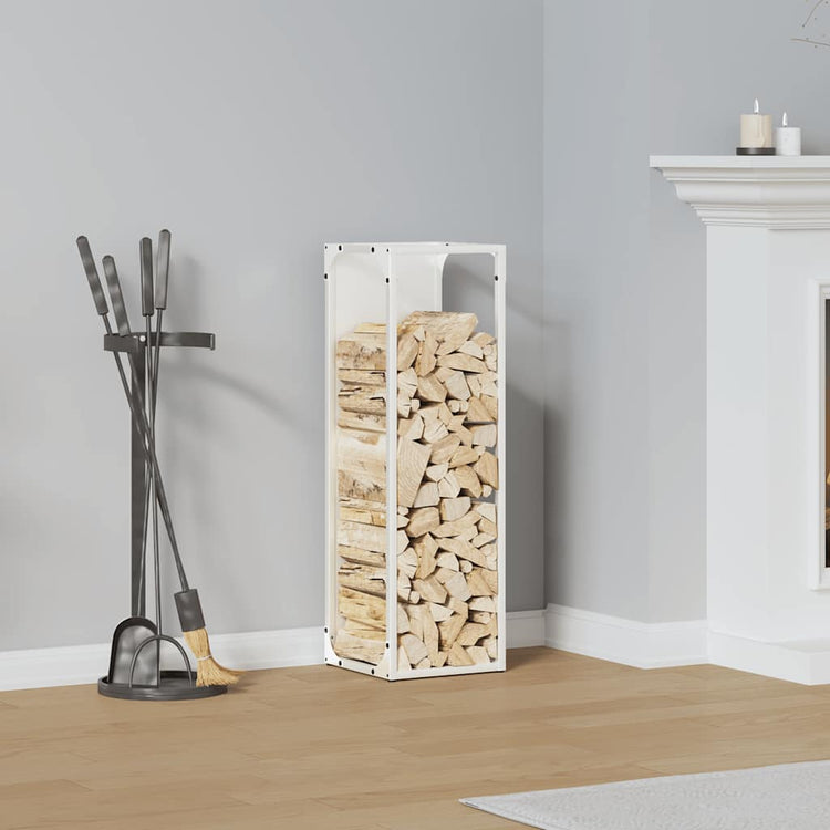 Vidaxx support à bois de chauffage 25x25x80 cm acier laminé à froid blanc