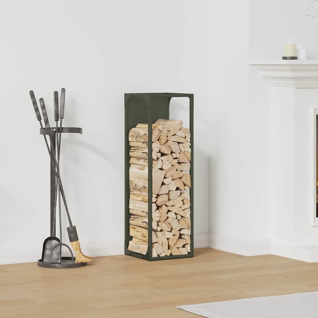 Vidaxx support à bois de chauffage 25x25x80 cm acier laminé à froid vert olive