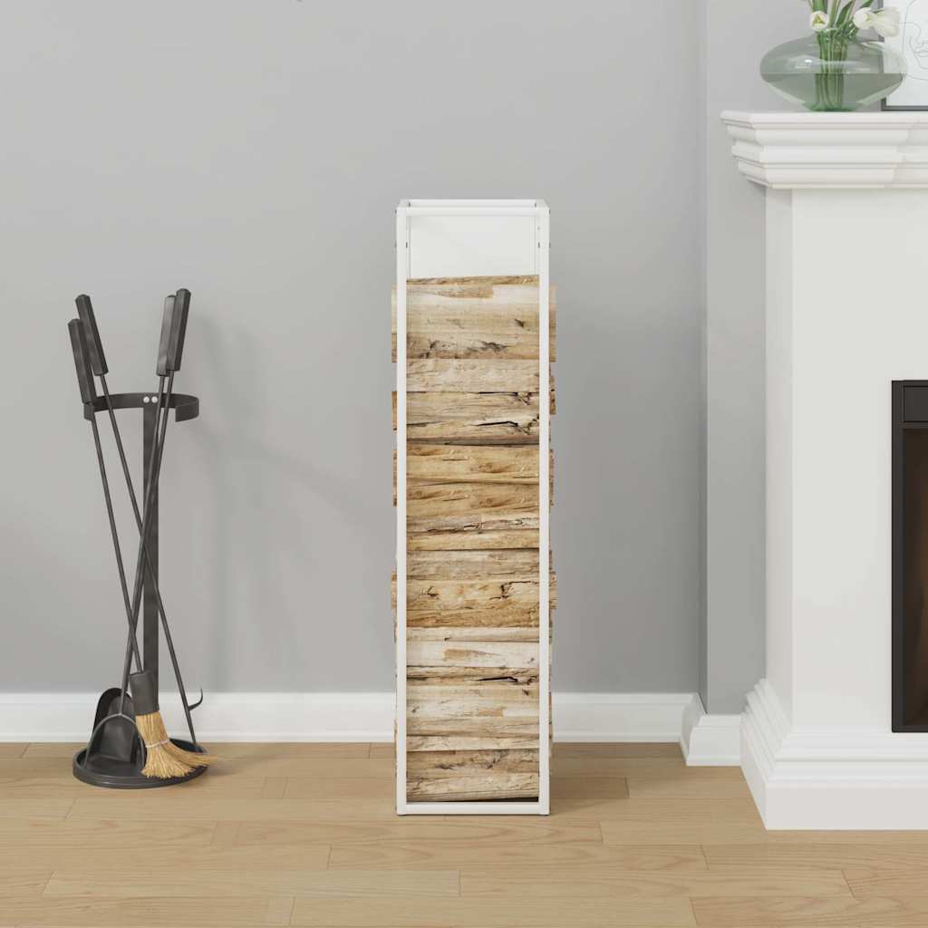 Vidaxx support à bois de chauffage 25x25x100 cm acier laminé à froid blanc