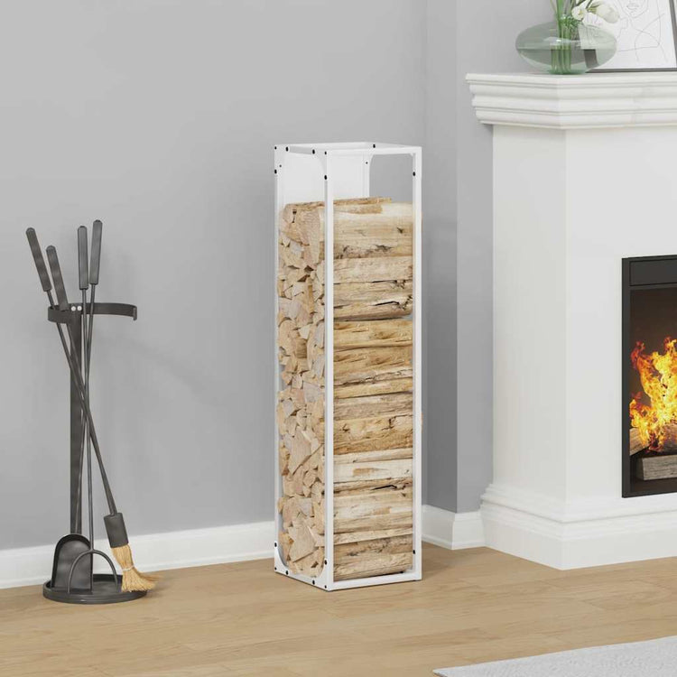 Vidaxx support à bois de chauffage 25x25x100 cm acier laminé à froid blanc