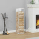 Vidaxx support à bois de chauffage 25x25x100 cm acier laminé à froid blanc