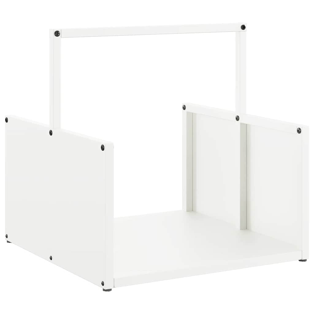 Vidaxx support à bois de chauffage 40x40x40 cm acier laminé à froid blanc
