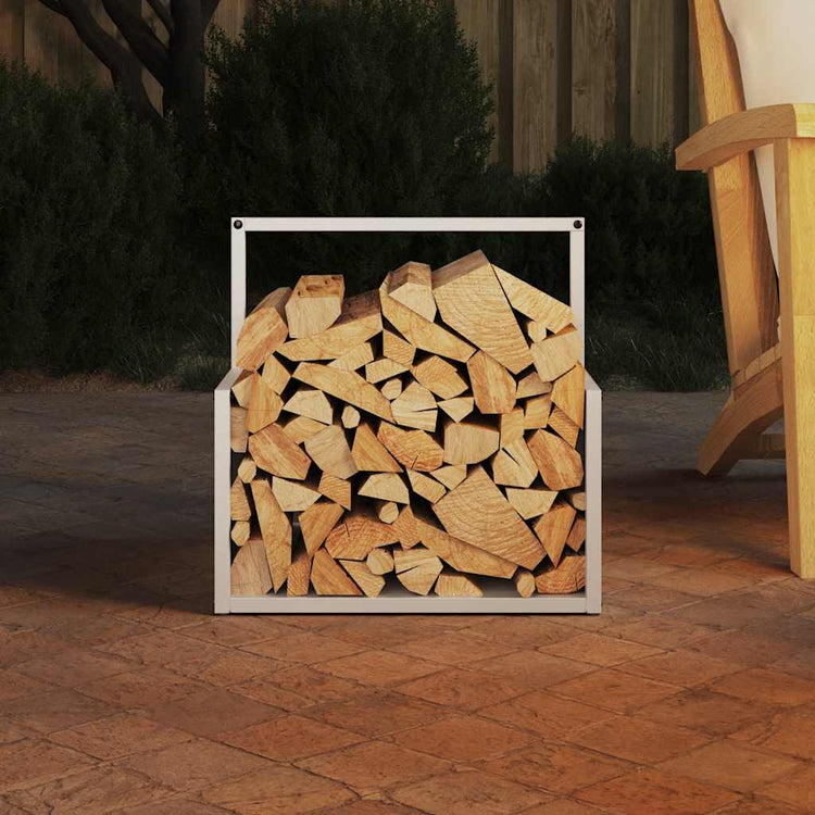 Vidaxx support à bois de chauffage 40x40x40 cm acier laminé à froid blanc