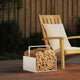 Vidaxx support à bois de chauffage 40x40x40 cm acier laminé à froid blanc