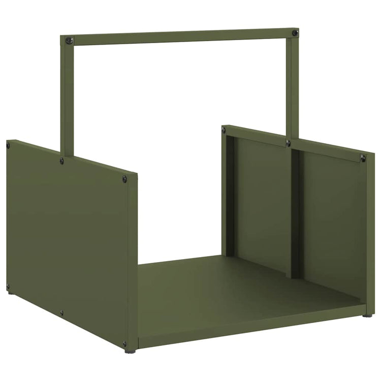 Vidaxx support à bois de chauffage 40x40x40 cm acier laminé à froid vert olive