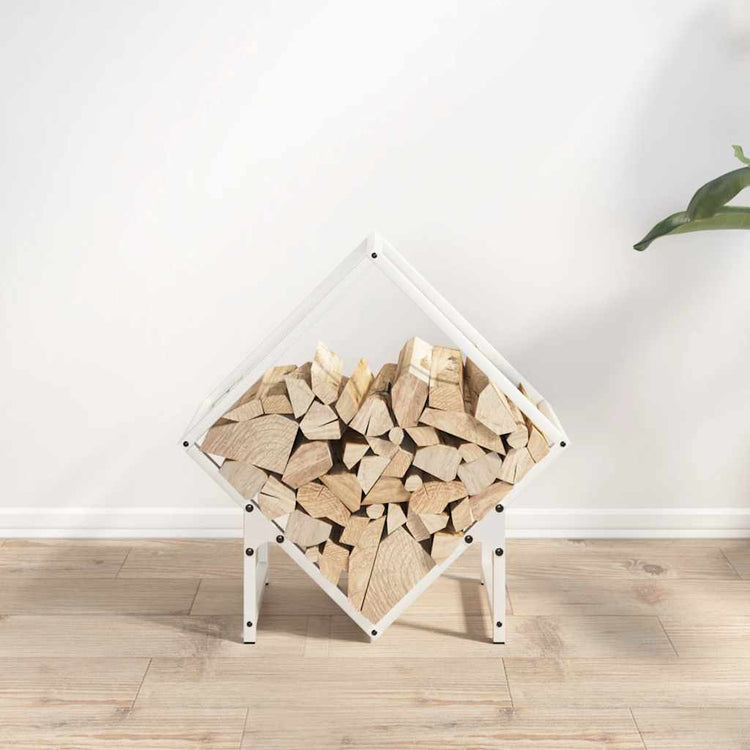 Vidaxx support à bois de chauffage 50x25x50 cm acier laminé à froid blanc