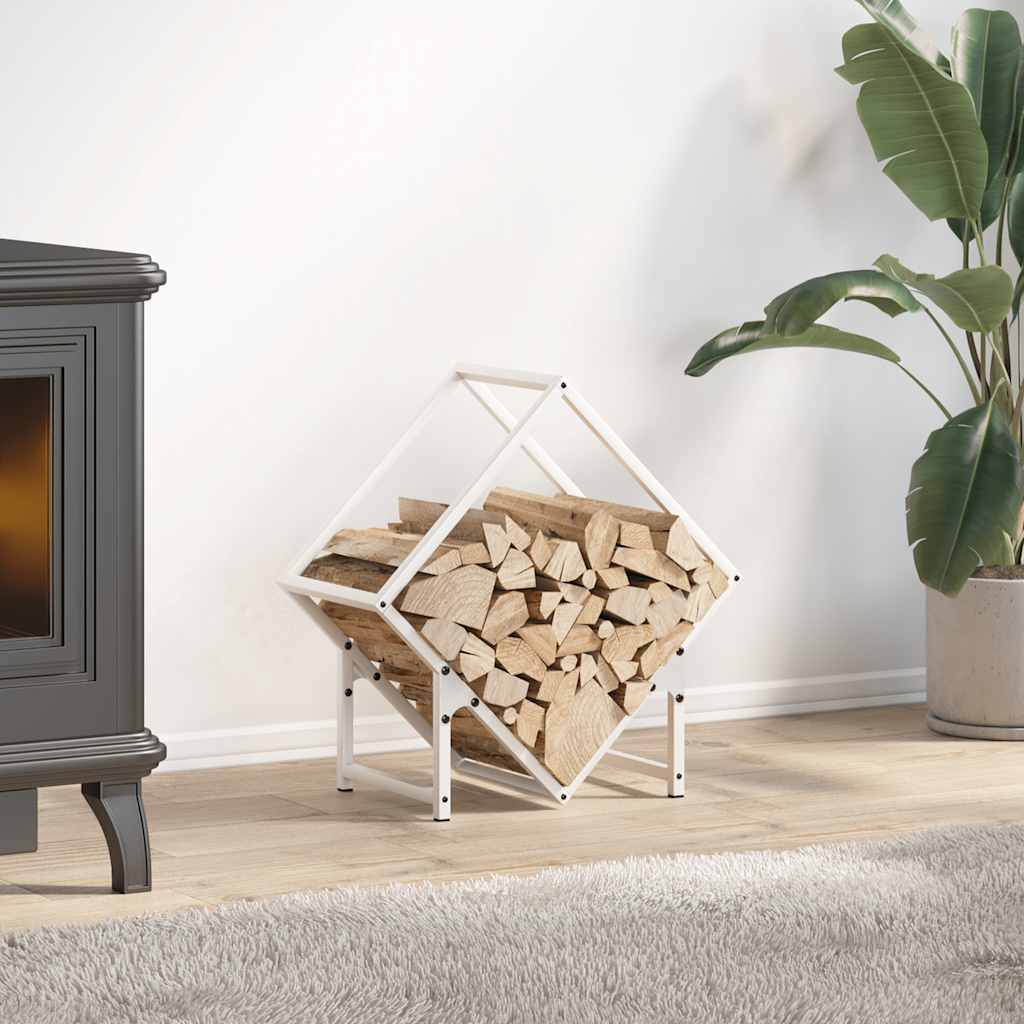 Vidaxx support à bois de chauffage 50x25x50 cm acier laminé à froid blanc