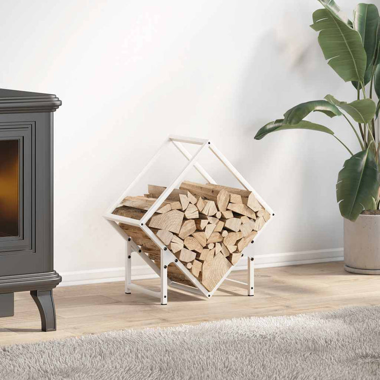 Vidaxx support à bois de chauffage 50x25x50 cm acier laminé à froid blanc