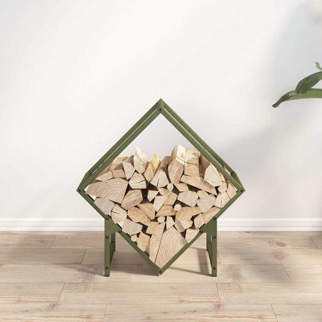 Vidaxx support à bois de chauffage 50x25x50 cm acier laminé à froid vert olive