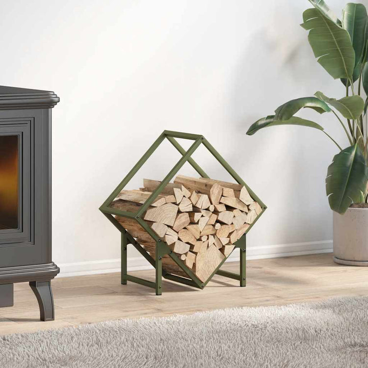 Vidaxx support à bois de chauffage 50x25x50 cm acier laminé à froid vert olive