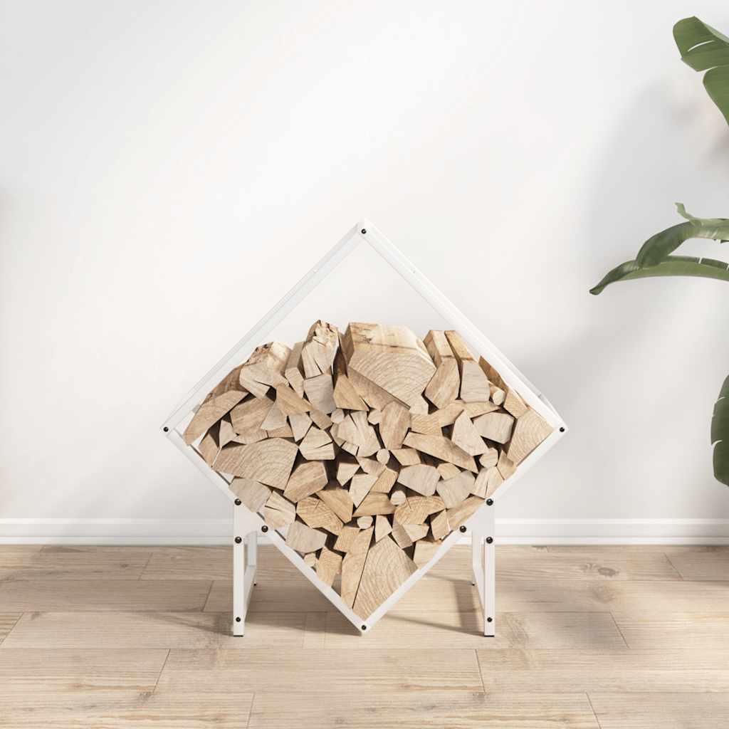 Vidaxx support à bois de chauffage 60x25x60 cm acier laminé à froid blanc