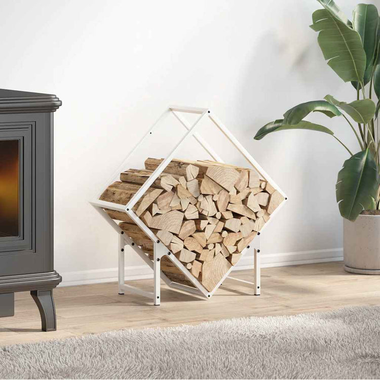 Vidaxx support à bois de chauffage 60x25x60 cm acier laminé à froid blanc