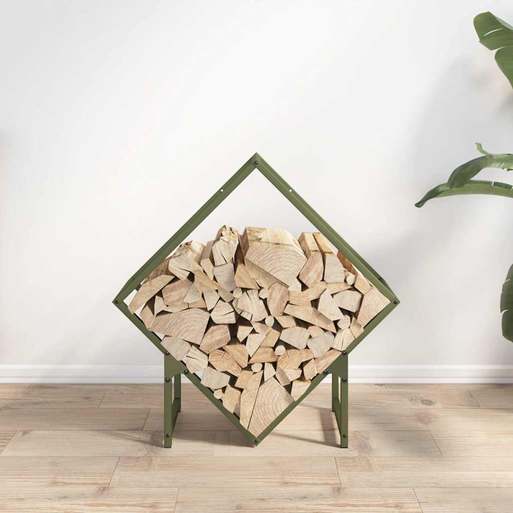 Vidaxx support à bois de chauffage 60x25x60 cm acier laminé à froid vert olive