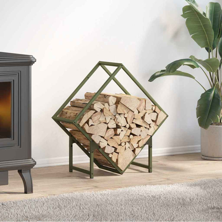 Vidaxx support à bois de chauffage 60x25x60 cm acier laminé à froid vert olive