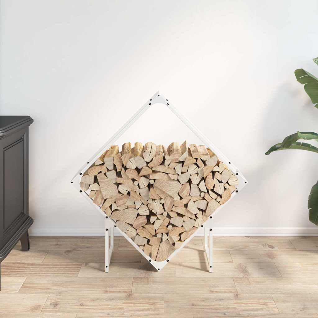 Vidaxx support à bois de chauffage 80x25x80 cm acier laminé à froid blanc