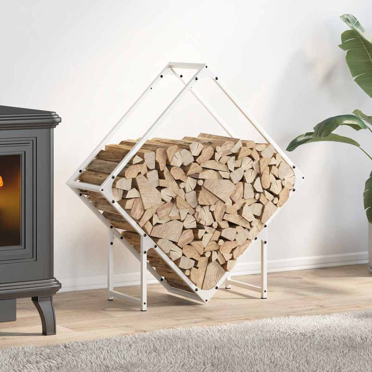 Vidaxx support à bois de chauffage 80x25x80 cm acier laminé à froid blanc