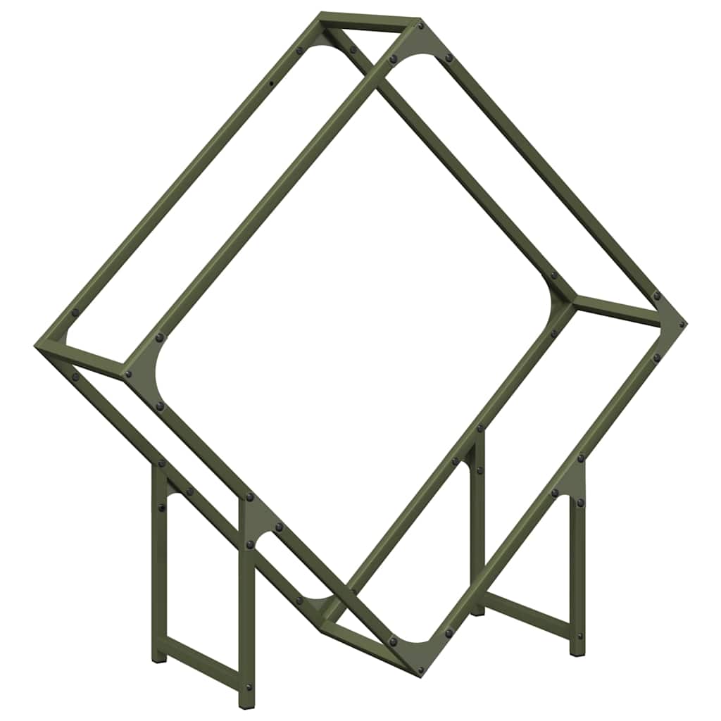 Vidaxx support à bois de chauffage 80x25x80 cm acier laminé à froid vert olive