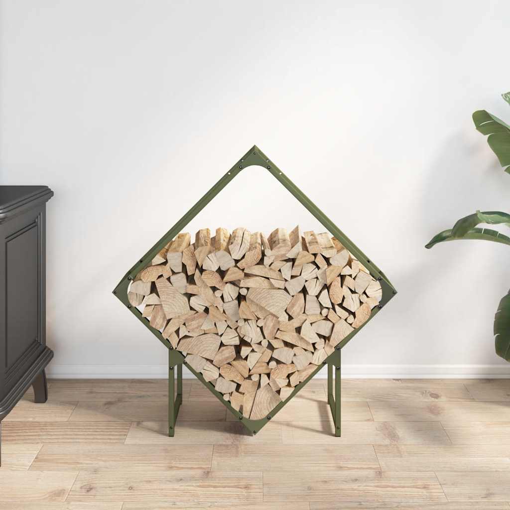 Vidaxx support à bois de chauffage 80x25x80 cm acier laminé à froid vert olive