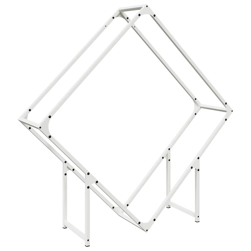 Vidaxx support à bois de chauffage 100x25x100 cm acier laminé à froid blanc