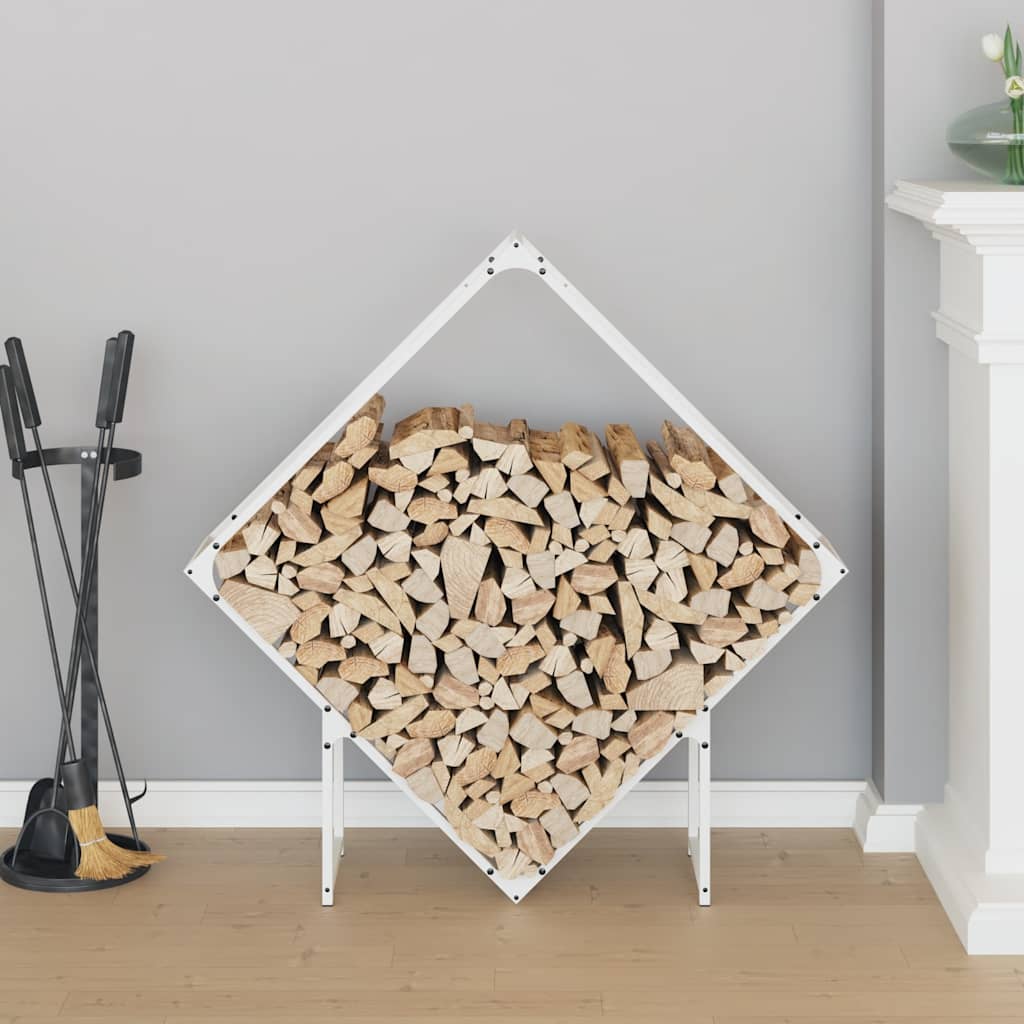 Vidaxx support à bois de chauffage 100x25x100 cm acier laminé à froid blanc
