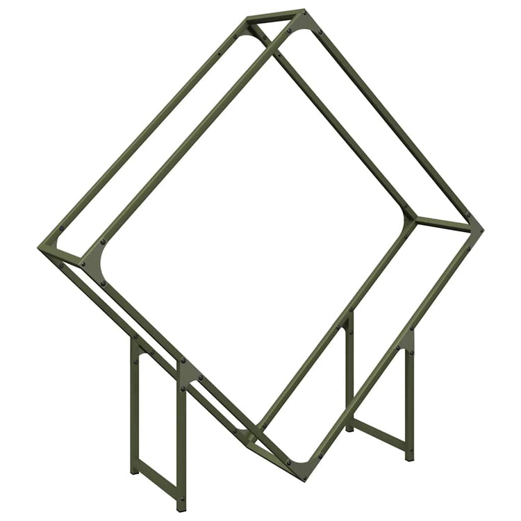 Vidaxx support à bois de chauffage 100x25x100 cm acier laminé à froid vert olive