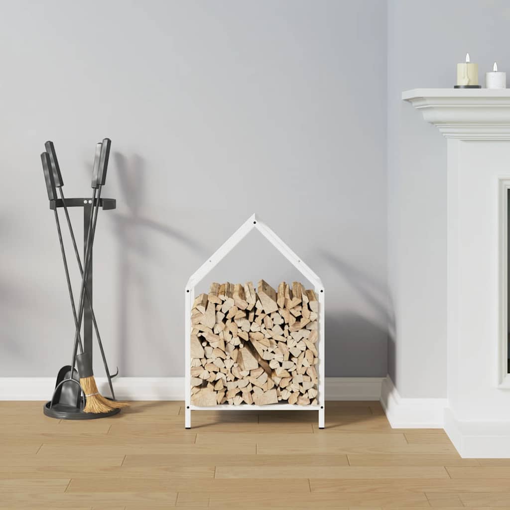 Vidaxx support à bois de chauffage 40x25x60 cm acier laminé à froid blanc