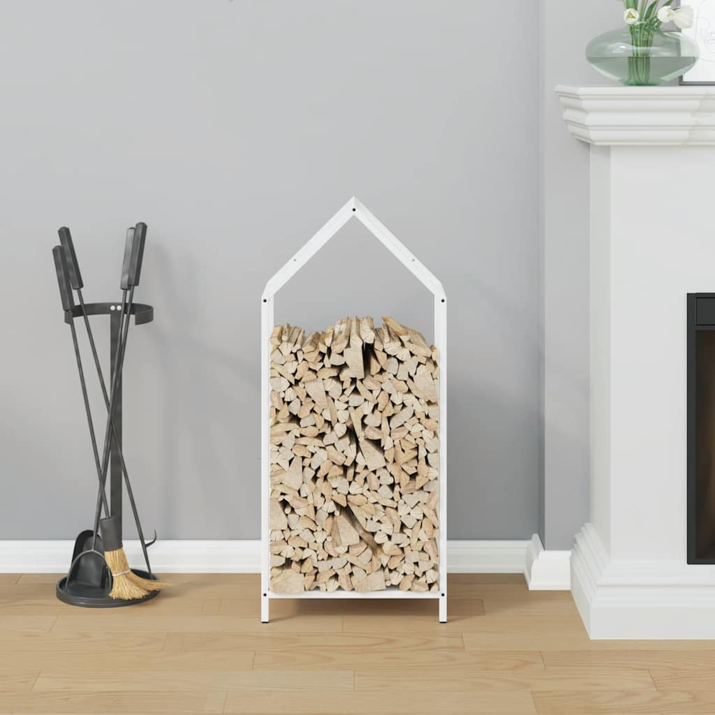 Vidaxx support à bois de chauffage 40x25x90 cm acier laminé à froid blanc