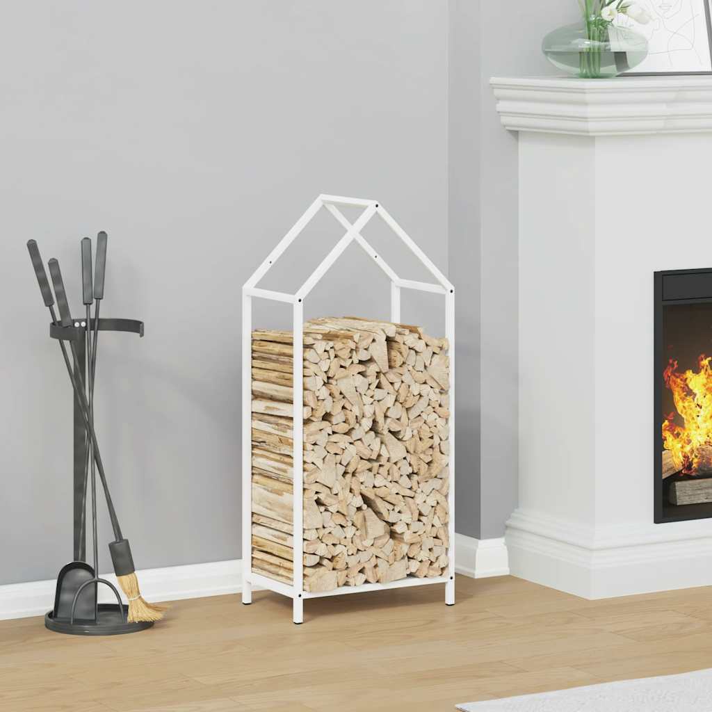 Vidaxx support à bois de chauffage 40x25x90 cm acier laminé à froid blanc