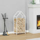 Vidaxx support à bois de chauffage 40x25x90 cm acier laminé à froid blanc