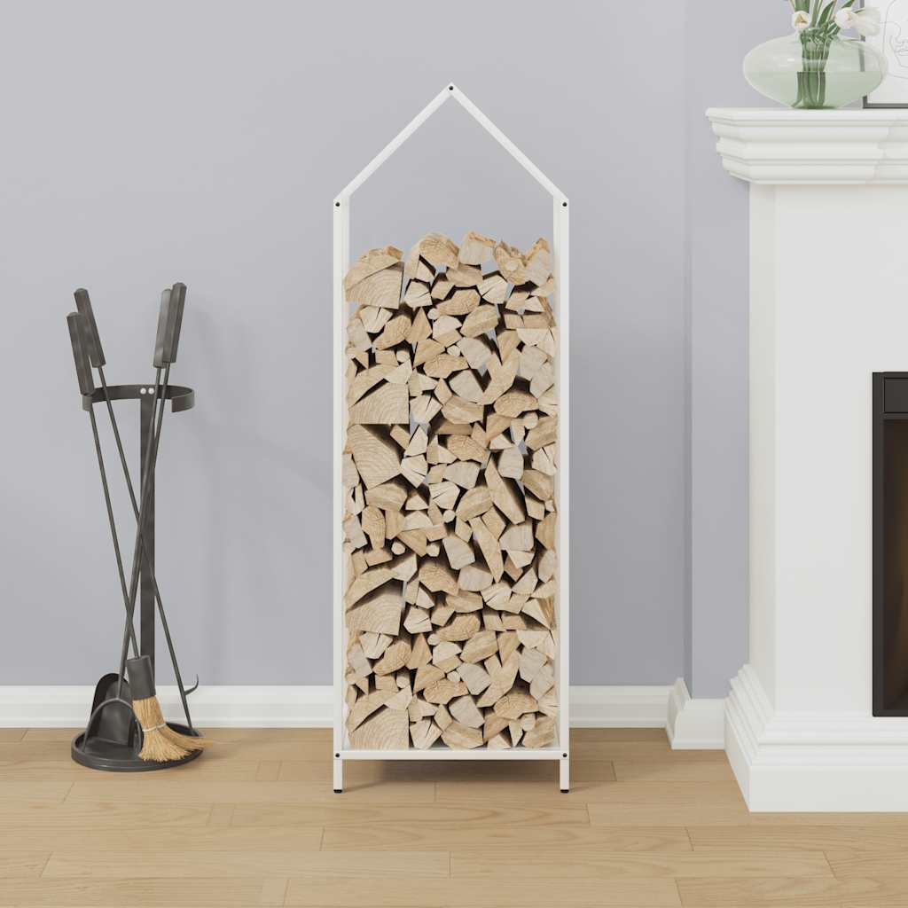 Vidaxx support à bois de chauffage 40x25x120 cm acier laminé à froid blanc