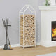 Vidaxx support à bois de chauffage 40x25x120 cm acier laminé à froid blanc