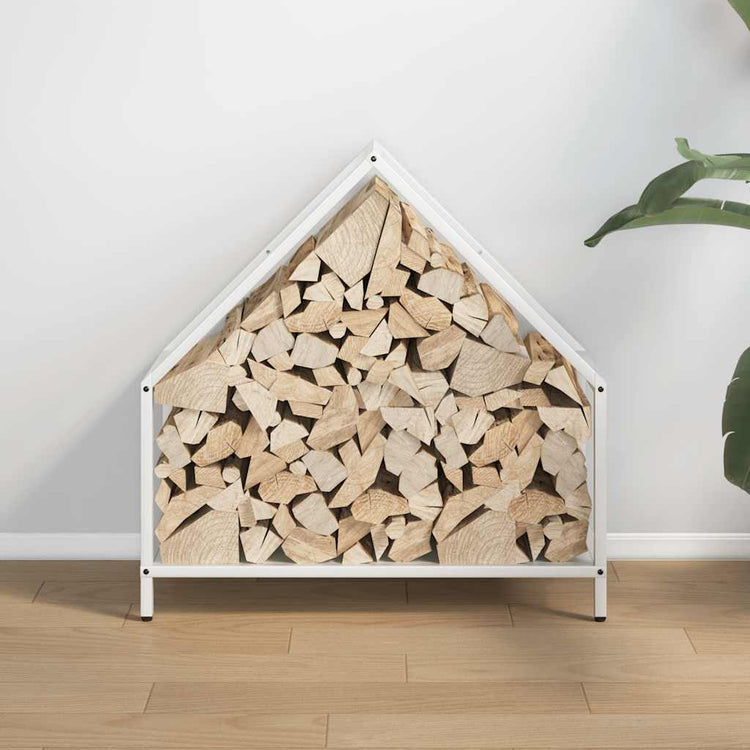 Vidaxx support à bois de chauffage 60x25x60 cm acier laminé à froid blanc