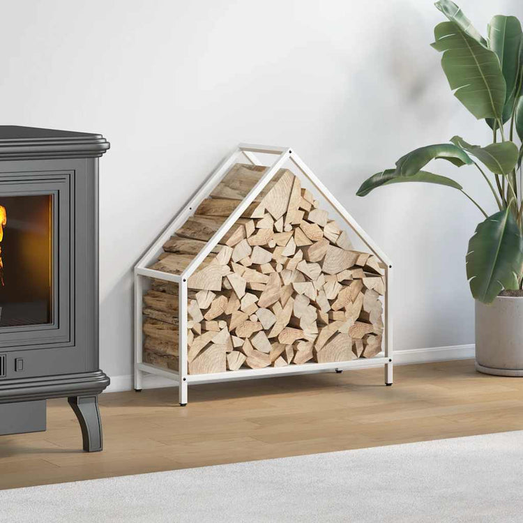 Vidaxx support à bois de chauffage 60x25x60 cm acier laminé à froid blanc