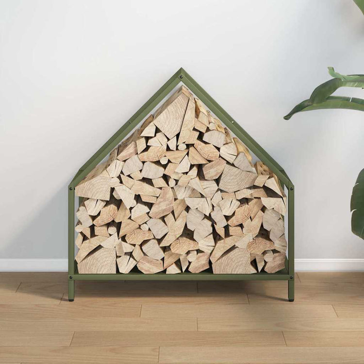 Vidaxx support à bois de chauffage 60x25x60 cm acier laminé à froid vert olive