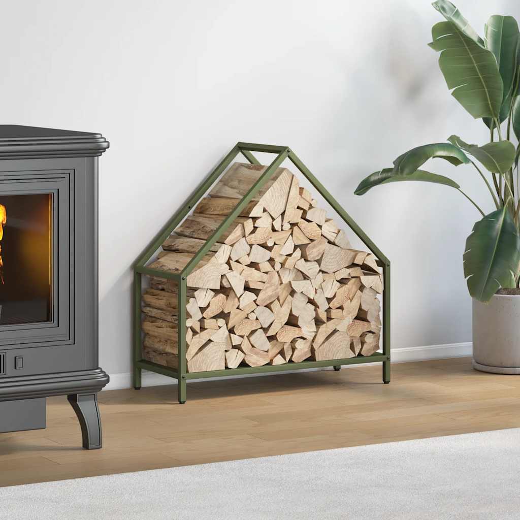 Vidaxx support à bois de chauffage 60x25x60 cm acier laminé à froid vert olive