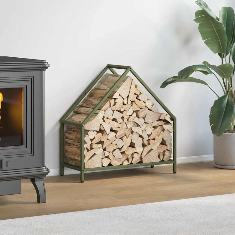 Vidaxx support à bois de chauffage 60x25x60 cm acier laminé à froid vert olive