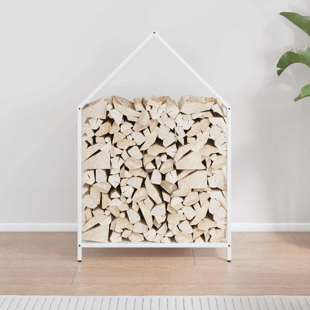 Vidaxx support à bois de chauffage 60x25x90 cm acier laminé à froid blanc