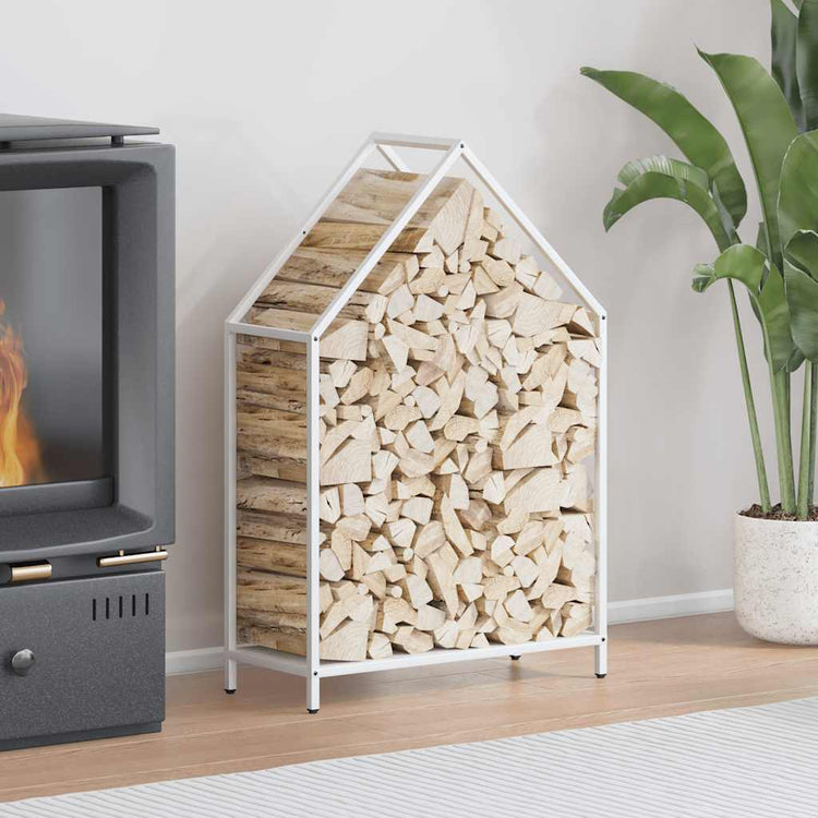 Vidaxx support à bois de chauffage 60x25x90 cm acier laminé à froid blanc