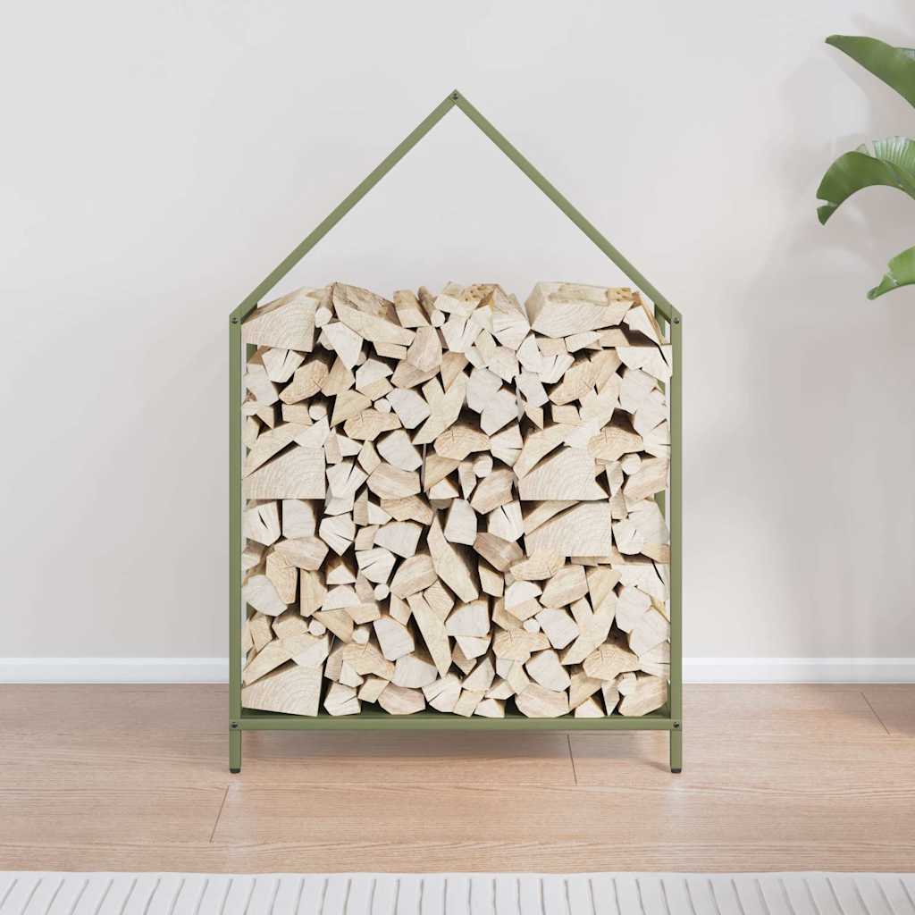 Vidaxx support à bois de chauffage 60x25x90 cm acier laminé à froid vert olive