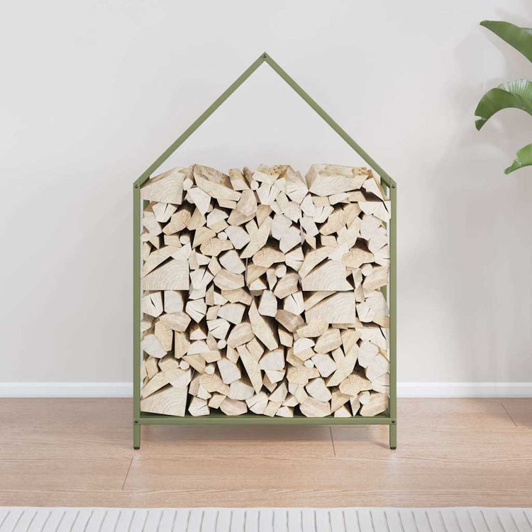 Vidaxx support à bois de chauffage 60x25x90 cm acier laminé à froid vert olive